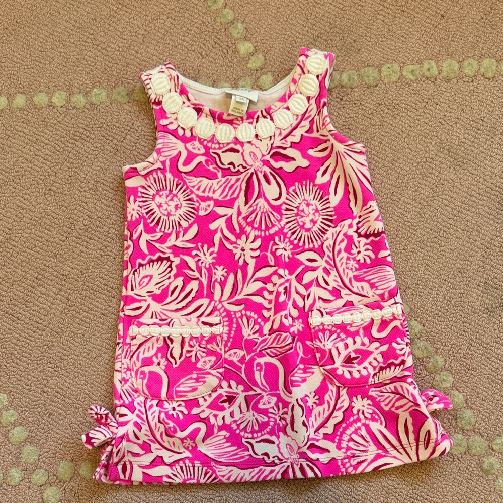 Lilly Pulitzer Pink and White Floral Kids Dress